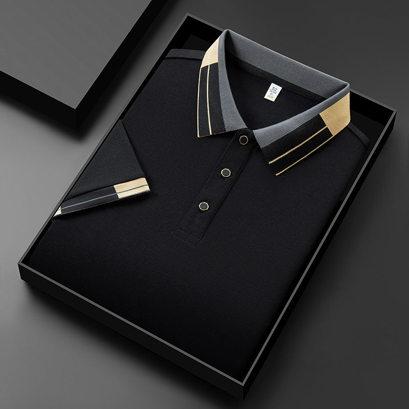 Summer new fashionable casual trend simple lapel t-shirt for men