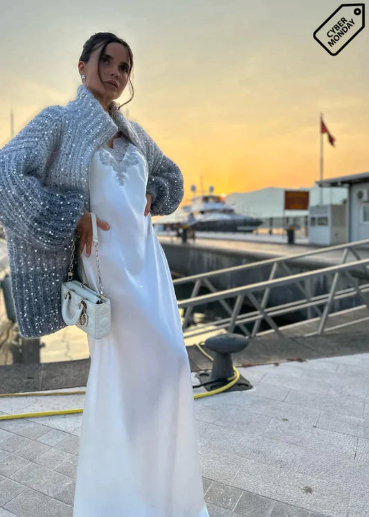 Elegant Sequin Sweater Women Jumper