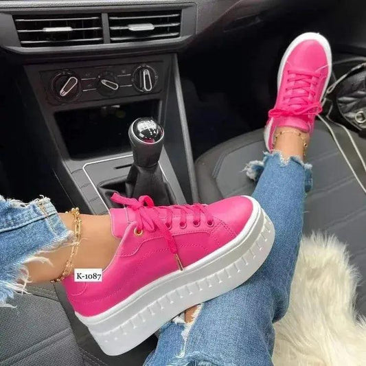 Leather Platform Sneakers For Women