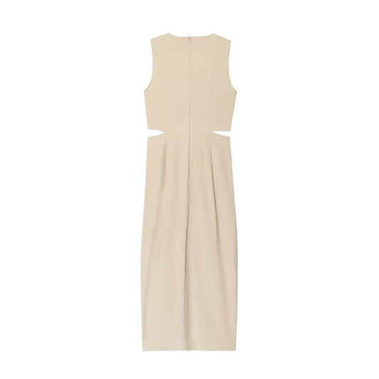 Women’s Khaki V-Neck Midi Dress