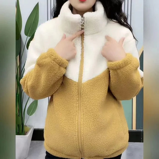 Stylish Polyester-Cotton Winter Jacket for Women