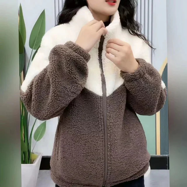 Stylish Polyester-Cotton Winter Jacket for Women