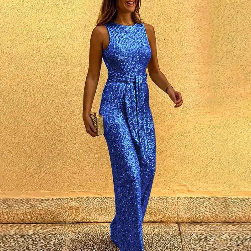 Simple Sequin Jumpsuit Dress