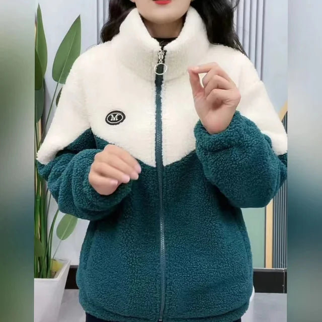 Stylish Polyester-Cotton Winter Jacket for Women