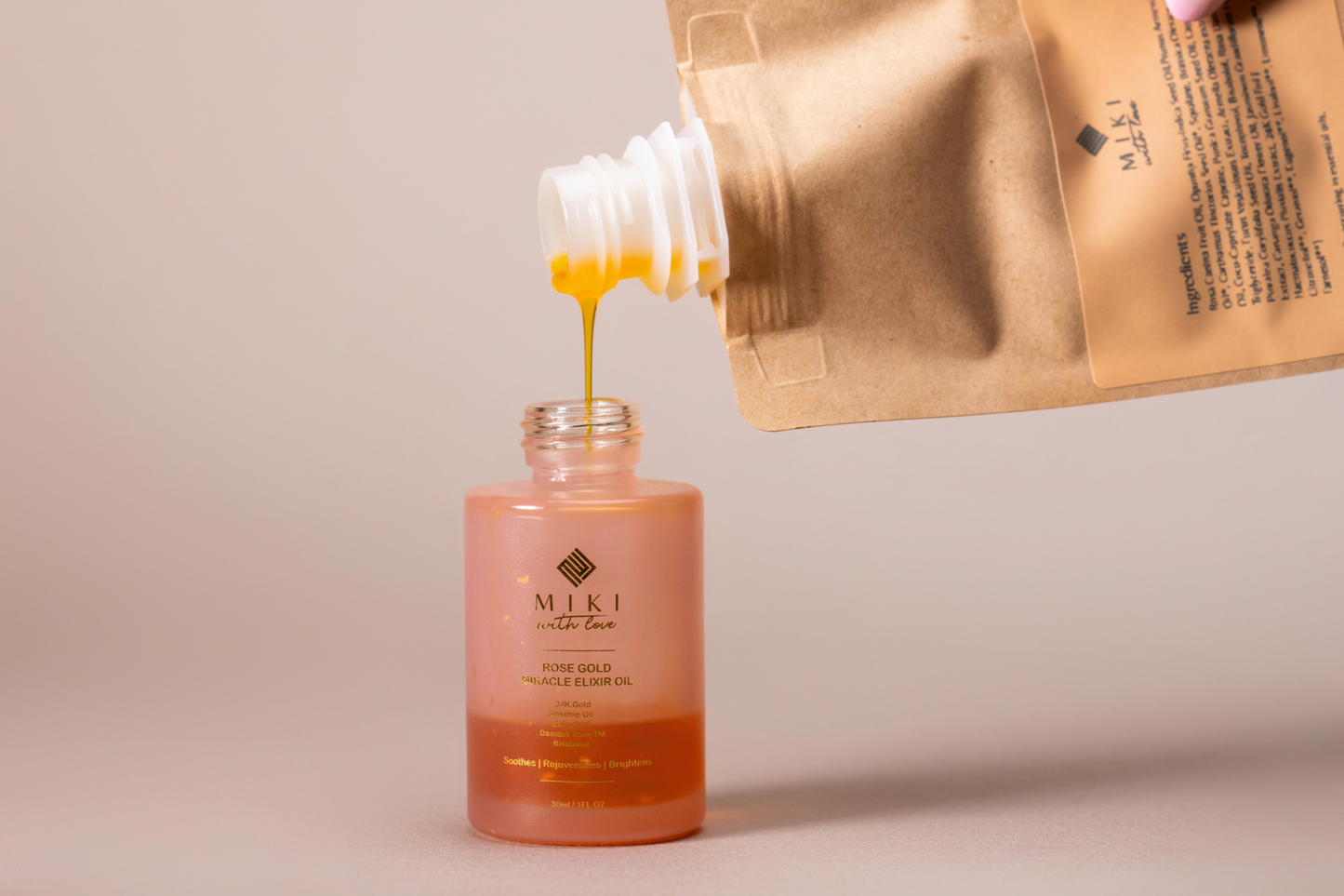 24K Rose Gold Miracle Elixir Oil Refill, Retinol Alternative, Anti-aging & Firming Concentrate, 30 ml