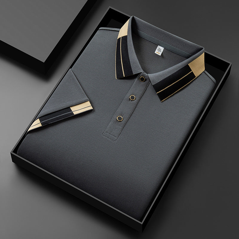 Summer new fashionable casual trend simple lapel t-shirt for men