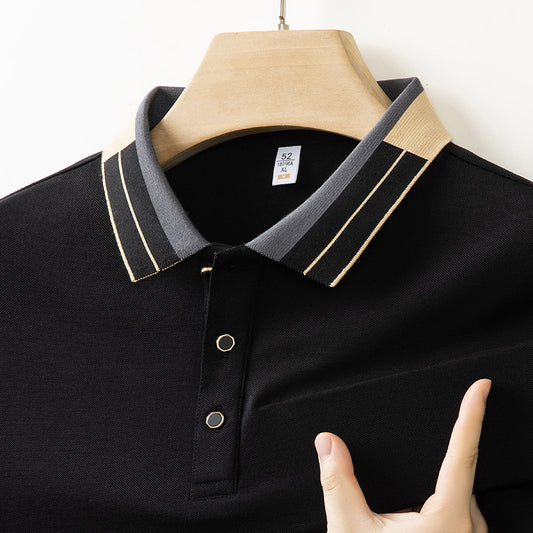 Summer new fashionable casual trend simple lapel t-shirt for men