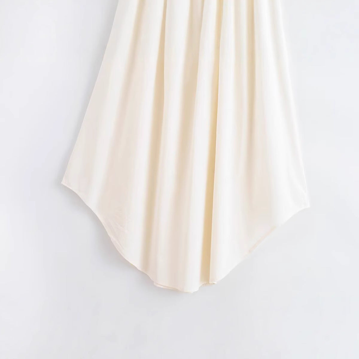 Women’s Summer Beige White Waist Strap Dress