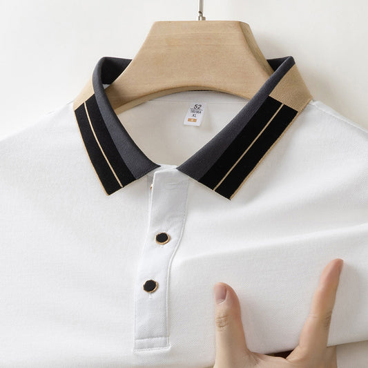 Summer new fashionable casual trend simple lapel t-shirt for men