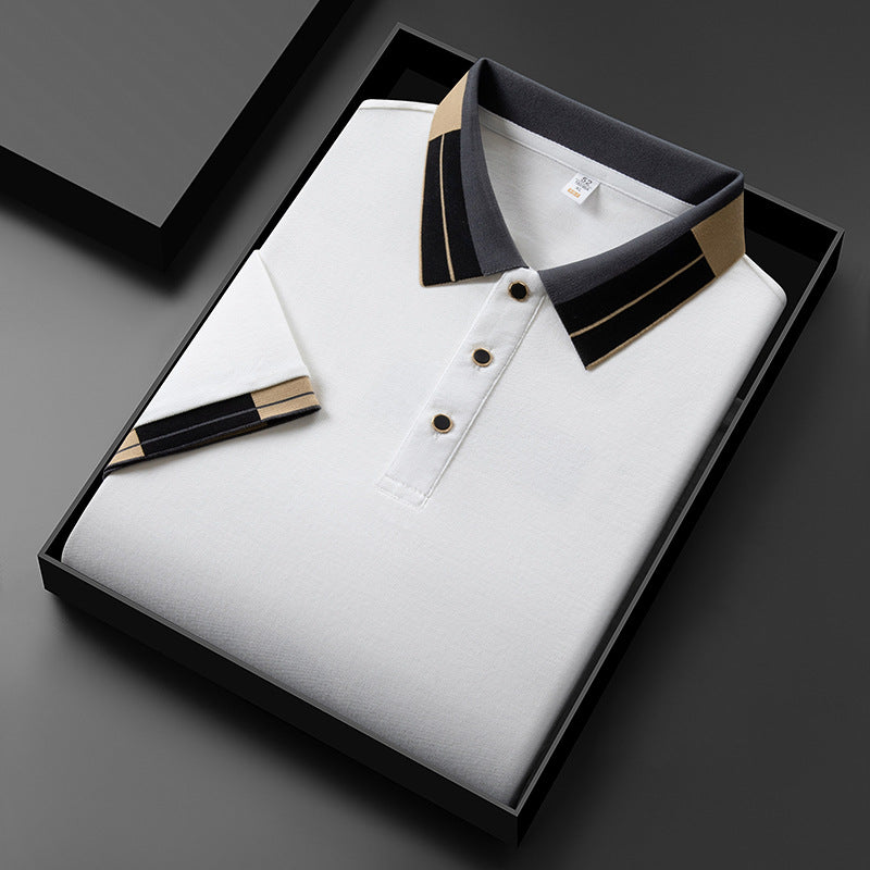 Summer new fashionable casual trend simple lapel t-shirt for men