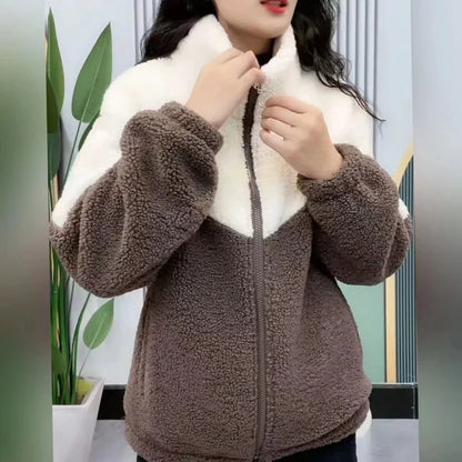 Stylish Polyester-Cotton Winter Jacket for Women