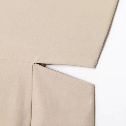 Women’s Khaki V-Neck Midi Dress