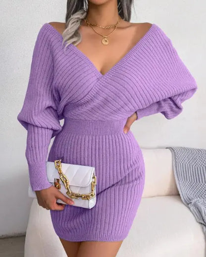 Cross V-Neck Women's Sheath Dress