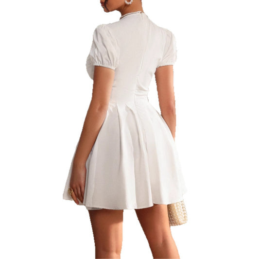 V-neck midi skirt women's dress women's dress
