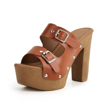Chunky Heel Platform Sandals