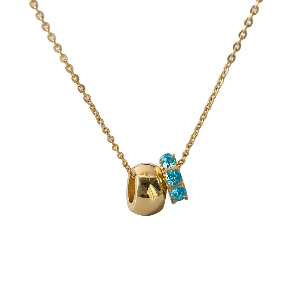 18K Gold Plated Birthstone Charm Necklace Savaé Design