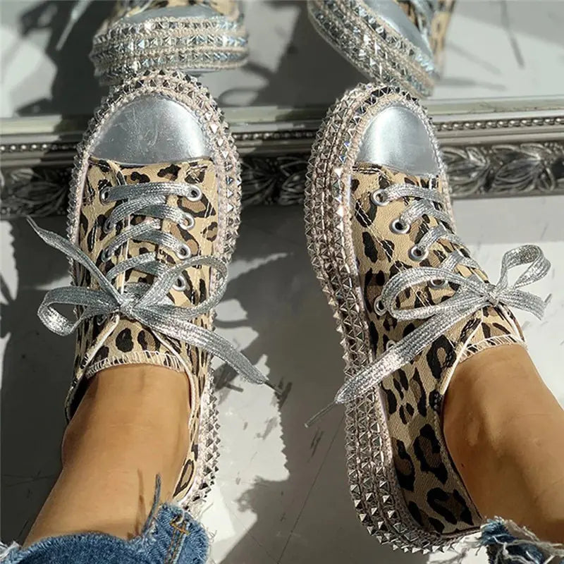 Women Leopard Canvas Shoes Sneakers