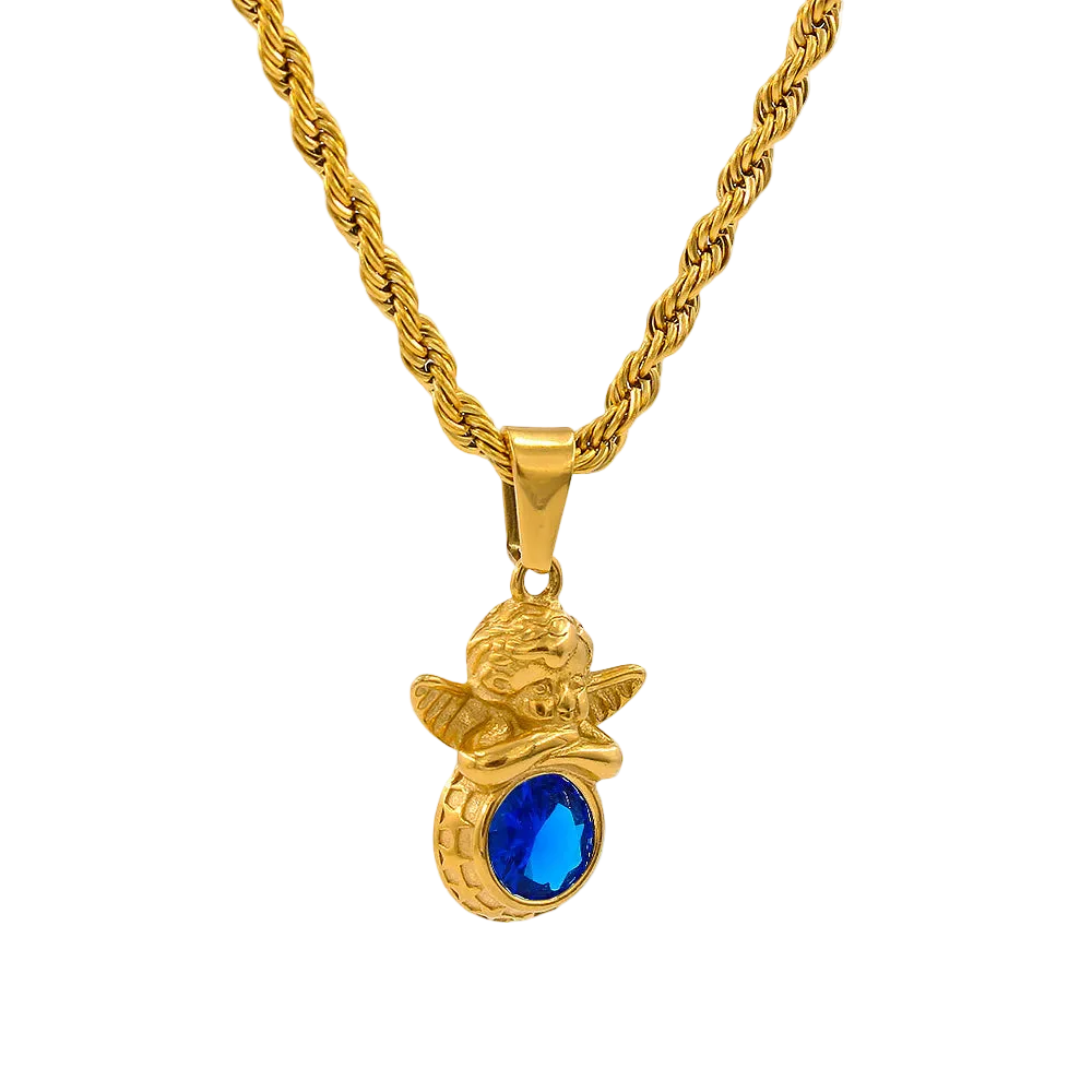 Dainty Angel Birthstone Necklace Savaé Design