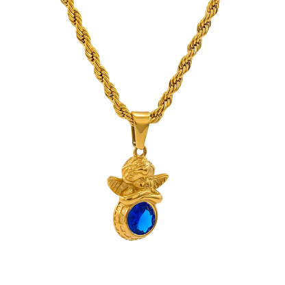 Dainty Angel Birthstone Necklace Savaé Design