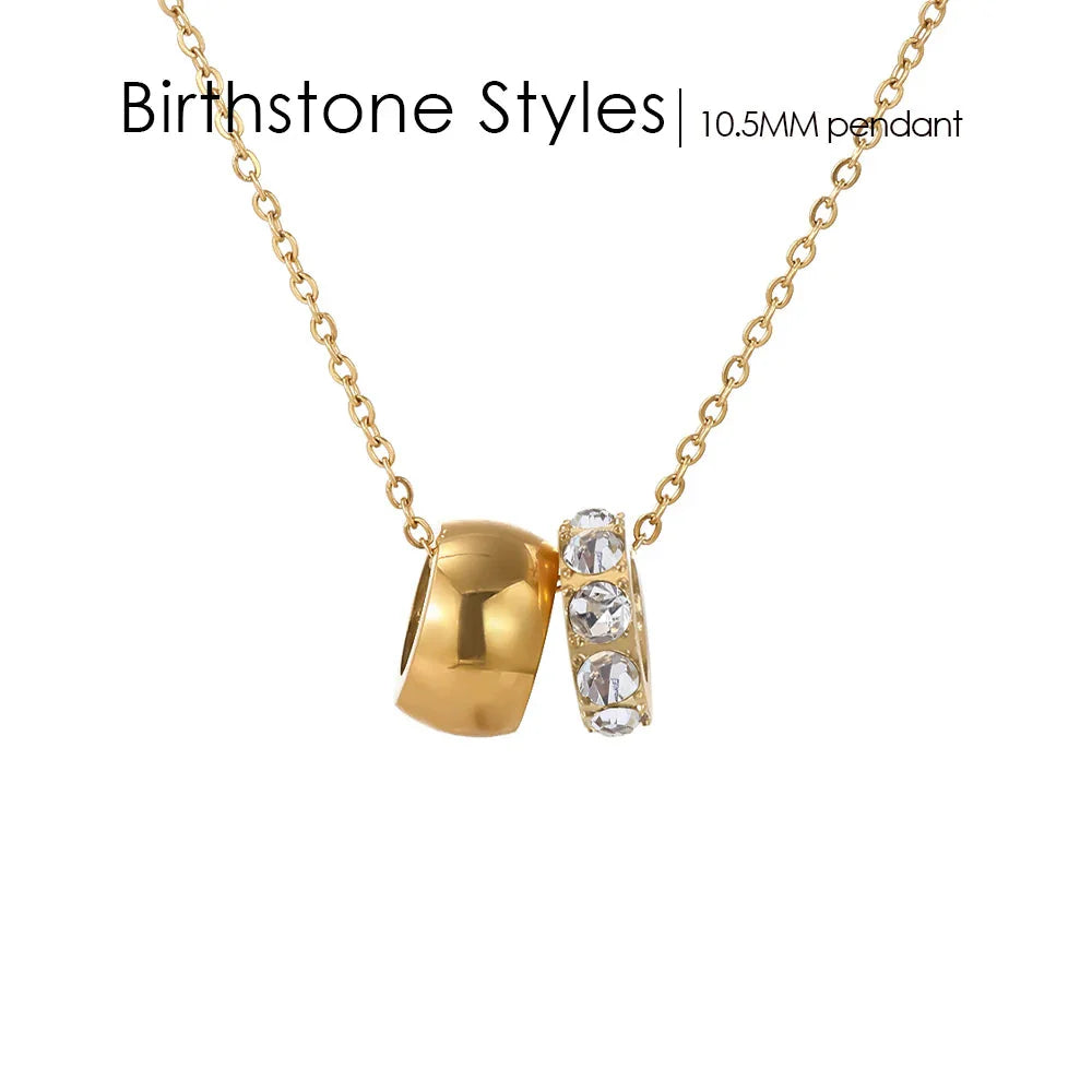 18K Gold Plated Birthstone Charm Necklace Savaé Design