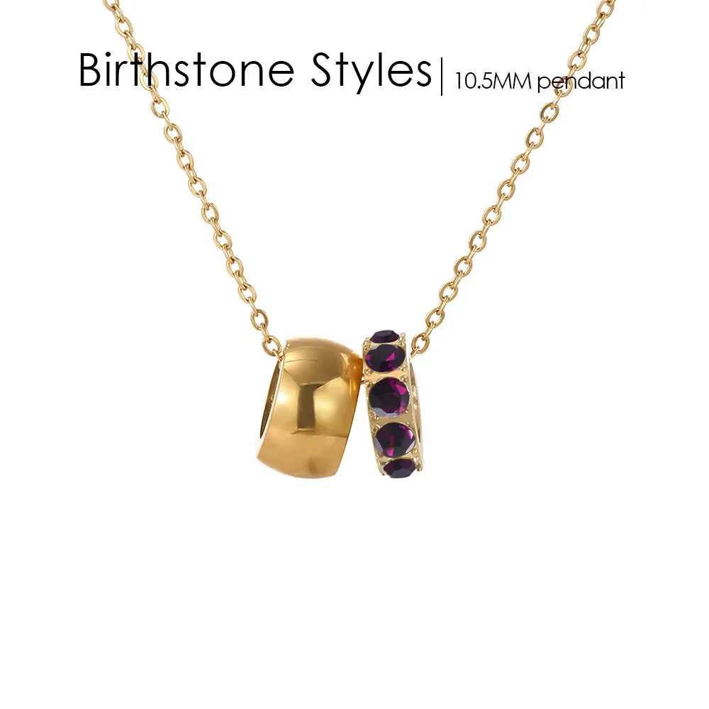 18K Gold Plated Birthstone Charm Necklace Savaé Design