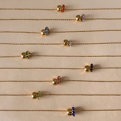 18K Gold Plated Birthstone Charm Necklace Savaé Design