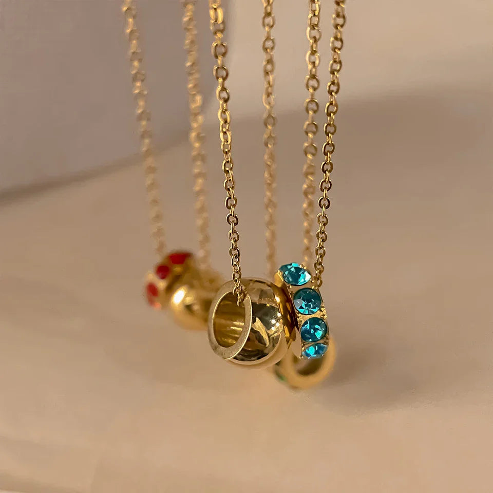 18K Gold Plated Birthstone Charm Necklace Savaé Design