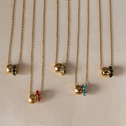 18K Gold Plated Birthstone Charm Necklace Savaé Design