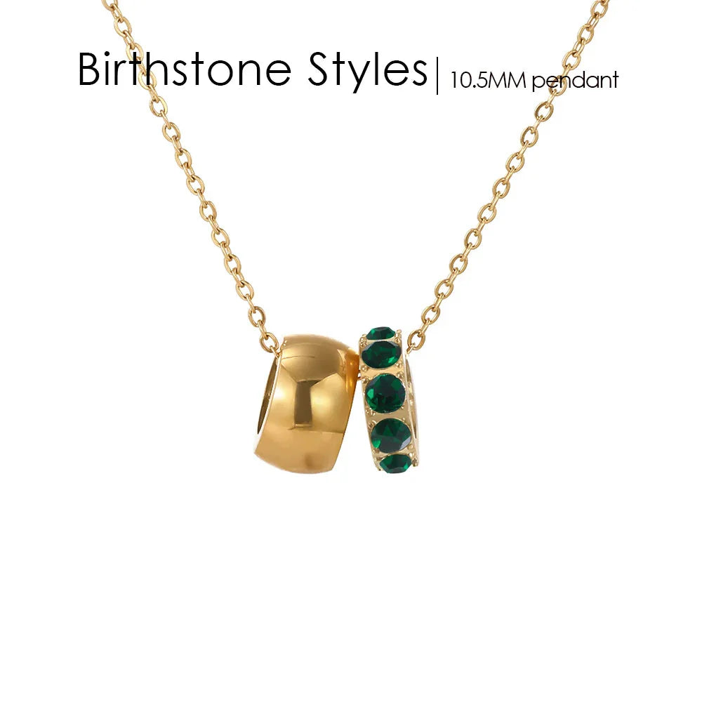 18K Gold Plated Birthstone Charm Necklace Savaé Design