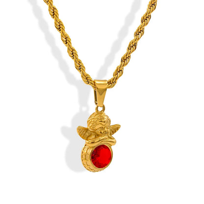 Dainty Angel Birthstone Necklace Savaé Design