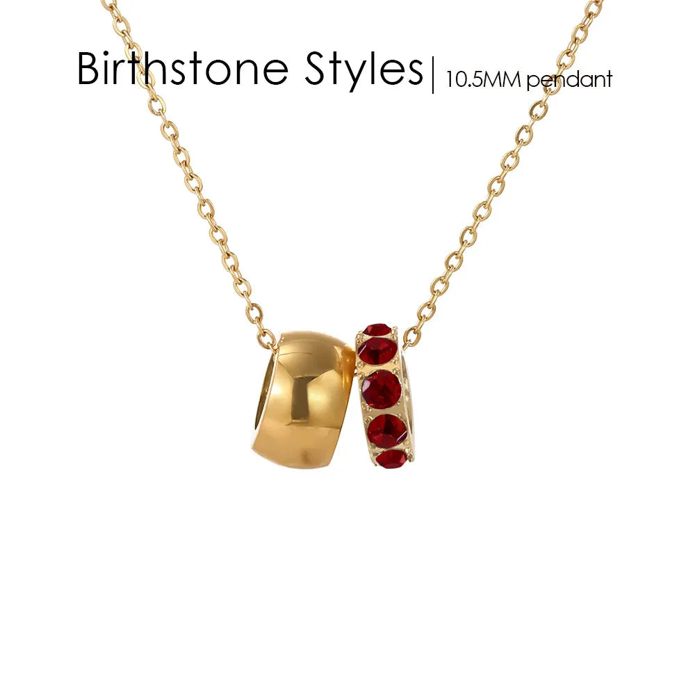 18K Gold Plated Birthstone Charm Necklace Savaé Design