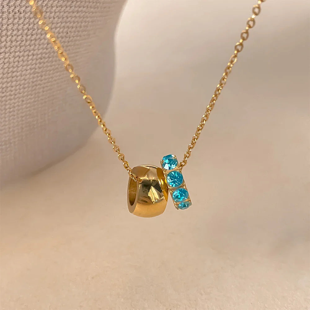 18K Gold Plated Birthstone Charm Necklace Savaé Design