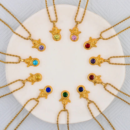 Dainty Angel Birthstone Necklace Savaé Design