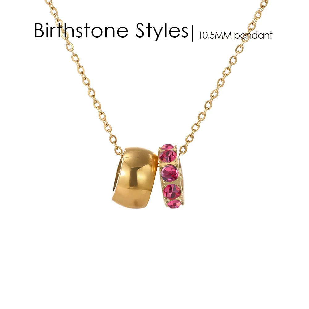 18K Gold Plated Birthstone Charm Necklace Savaé Design
