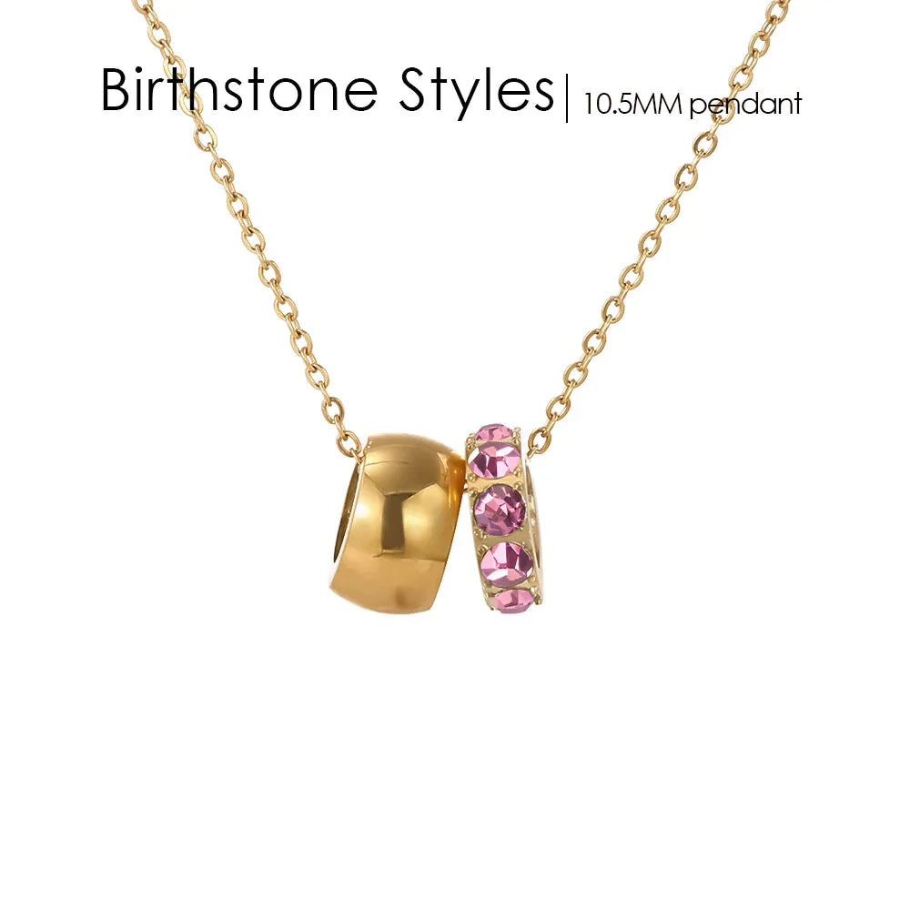 18K Gold Plated Birthstone Charm Necklace Savaé Design