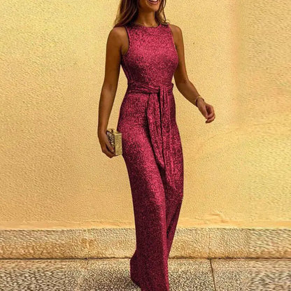 Simple Sequin Jumpsuit Dress