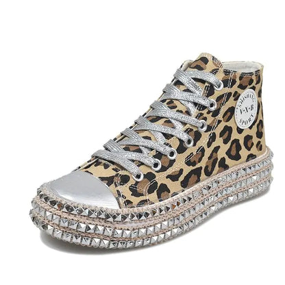 Women Leopard Canvas Shoes Sneakers