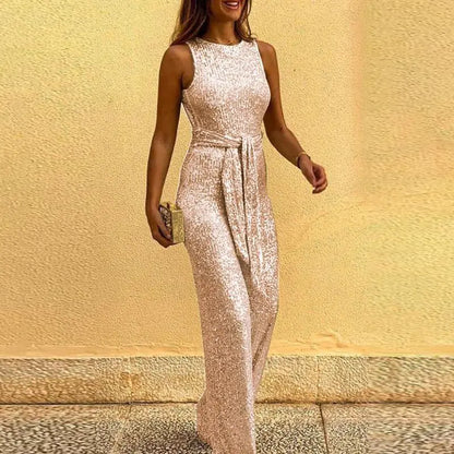 Simple Sequin Jumpsuit Dress