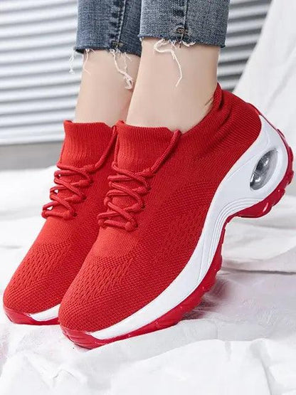 Women's Walking Shoes Lace-On Sock Sneakers