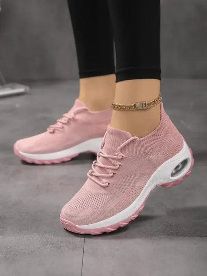 Women's Walking Shoes Lace-On Sock Sneakers