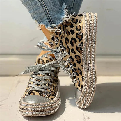 Women Leopard Canvas Shoes Sneakers
